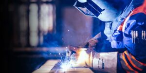 Zoomed In Welder Working | Elite Welding & Fabrication