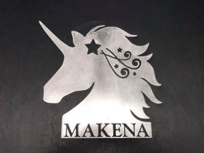 Custom Welding Shape of Unicorn and Girls Name MAKENA | Elite Welding & Fabrication