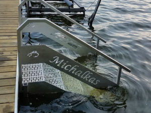 Custom Welded Dock Stairs Leading Into Lake | Elite Welding & Fabrication