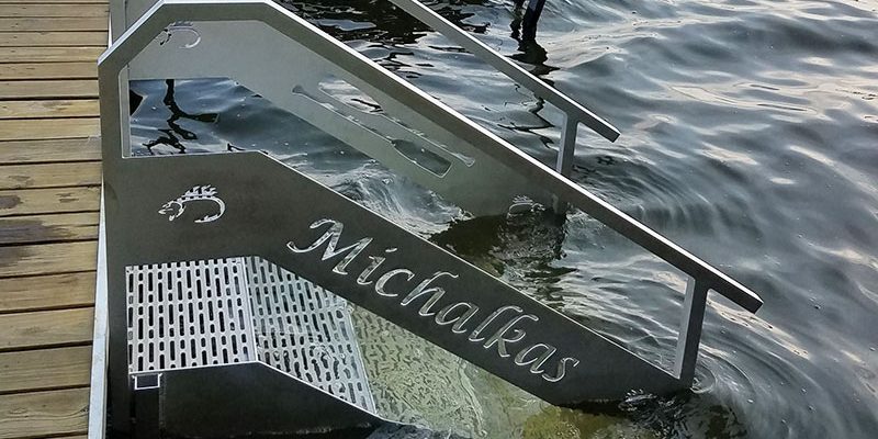 retail2 Custom Welded Dock Stairs Leading Into Lake | Elite Welding & Fabrication