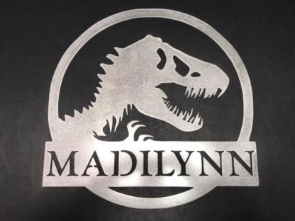 Custom Welded Dinasaur Pieces with Name MADILYNN | Elite Welding & Fabrication