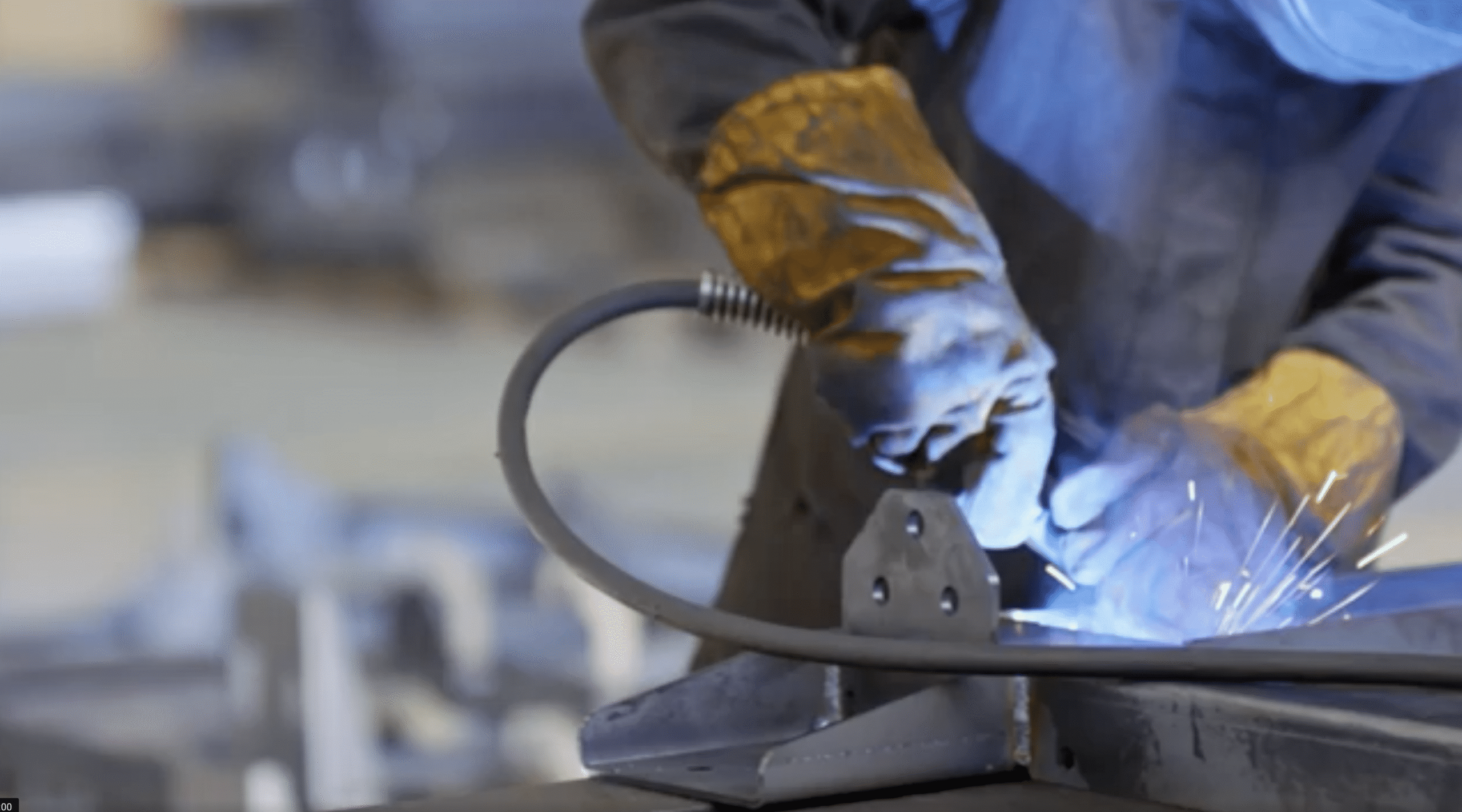 Still of metal welding.